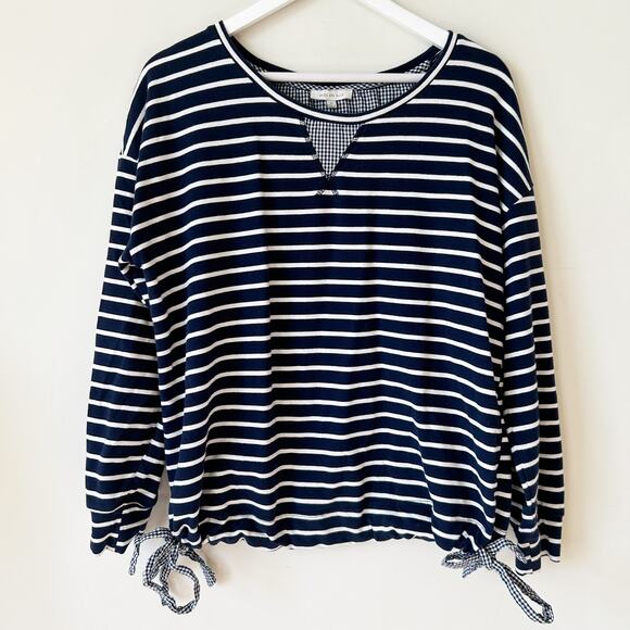 adidas Tops - Skies Are Blue Sweatshirt Size M Striped Sweatshirt Pullover Boxy Oversized